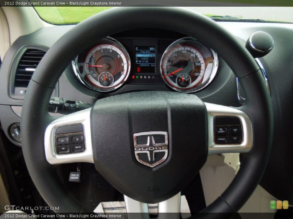 Black/Light Graystone Interior Steering Wheel for the 2012 Dodge Grand Caravan Crew #76453962