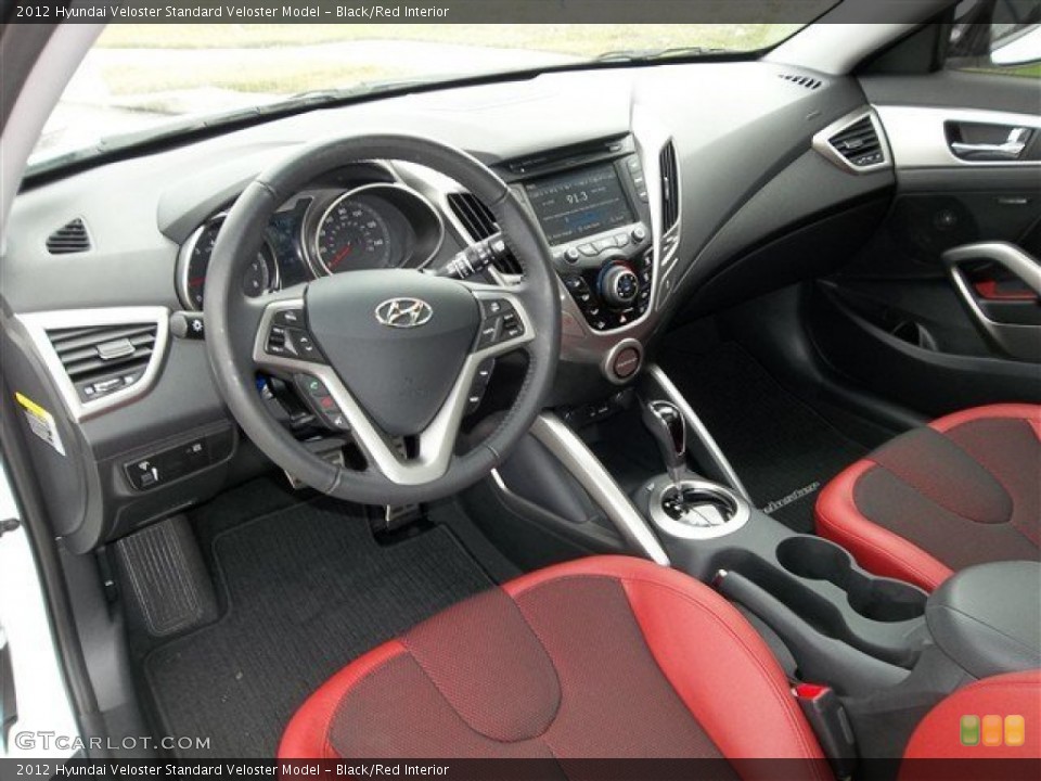 Black/Red Interior Prime Interior for the 2012 Hyundai Veloster  #76454511