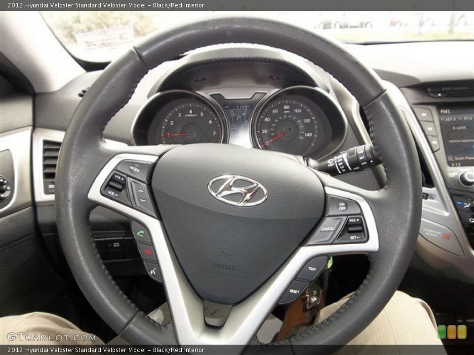Black/Red Interior Steering Wheel for the 2012 Hyundai Veloster  #76454520