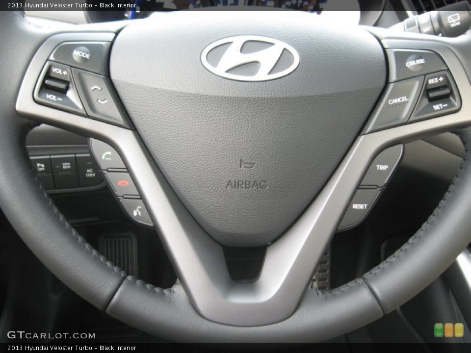 Black Interior Steering Wheel for the 2013 Hyundai Veloster Turbo #76457375