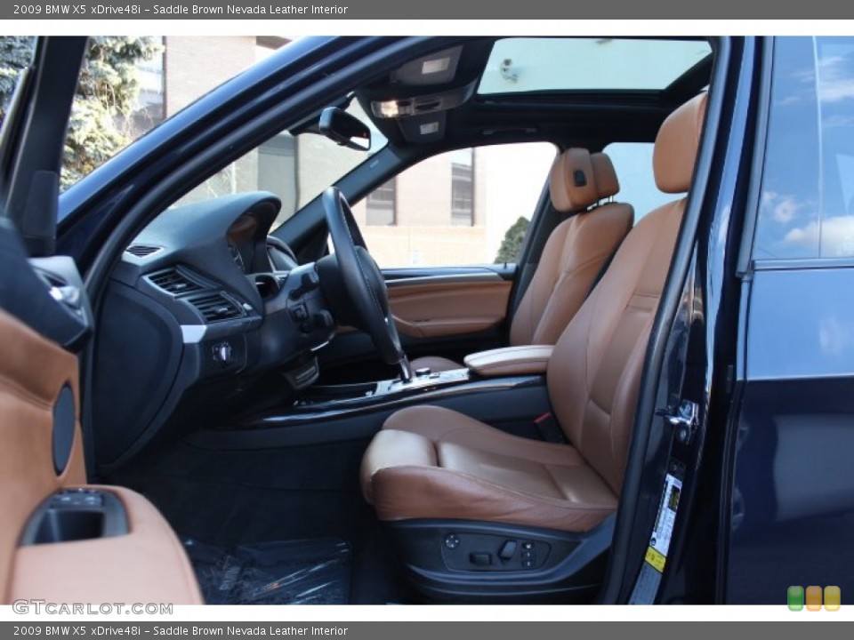 Saddle Brown Nevada Leather Interior Front Seat for the 2009 BMW X5 xDrive48i #76462109