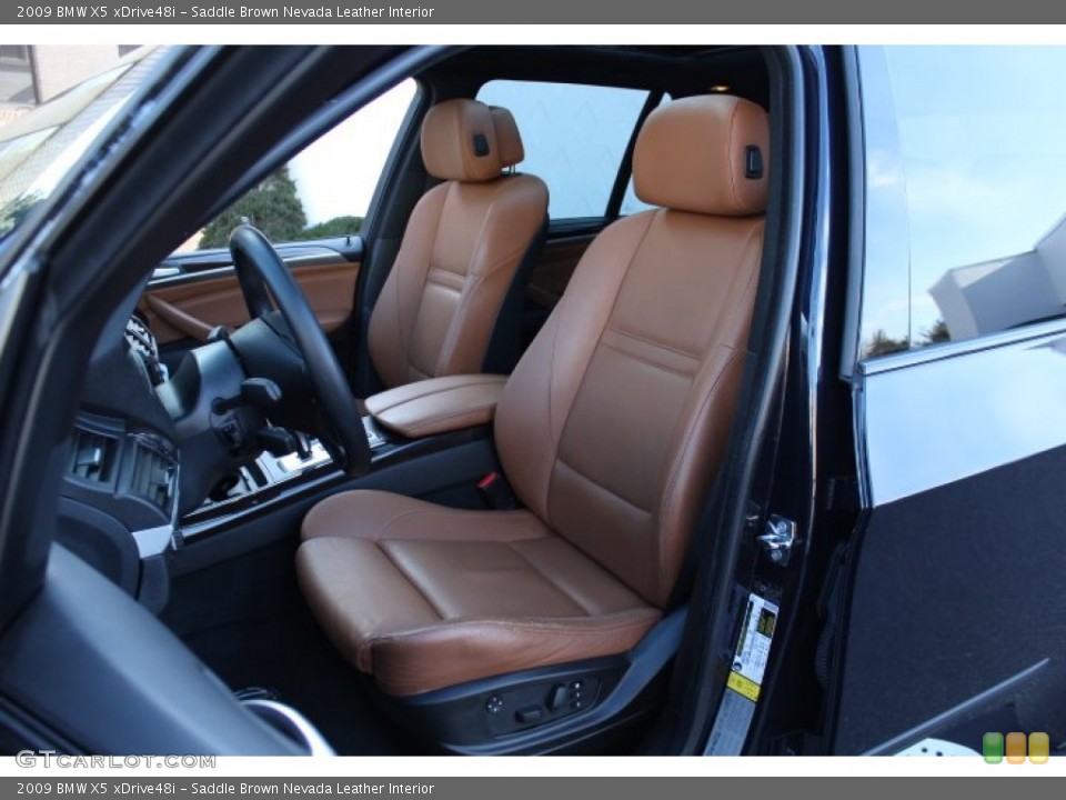 Saddle Brown Nevada Leather Interior Front Seat for the 2009 BMW X5 xDrive48i #76462130