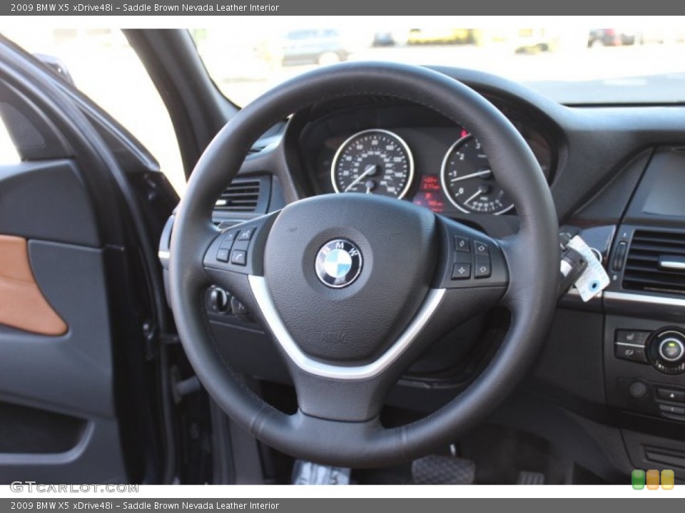 Saddle Brown Nevada Leather Interior Steering Wheel for the 2009 BMW X5 xDrive48i #76462207
