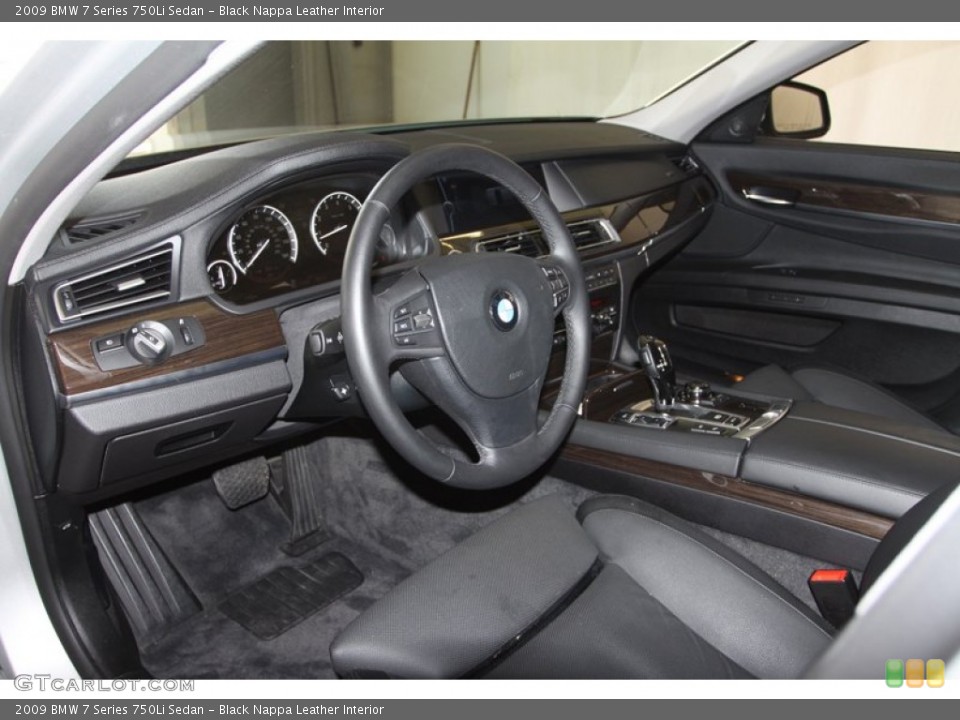 Black Nappa Leather Interior Prime Interior for the 2009 BMW 7 Series 750Li Sedan #76465762