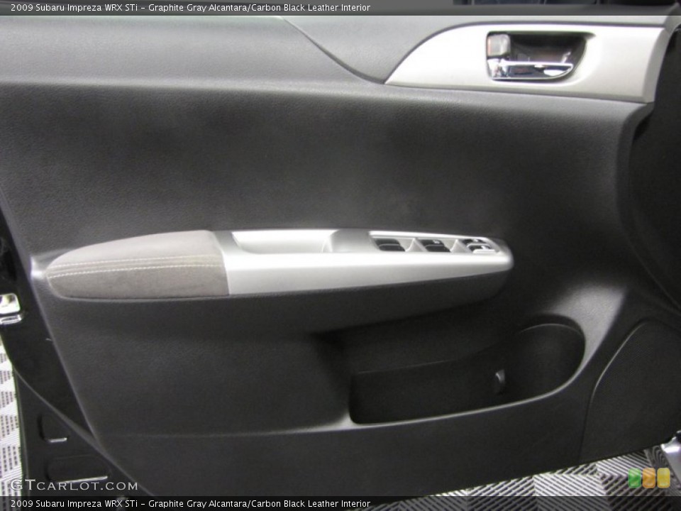 Graphite Gray Alcantara/Carbon Black Leather Interior Door Panel for the 2009 Subaru Impreza WRX STi #76467480