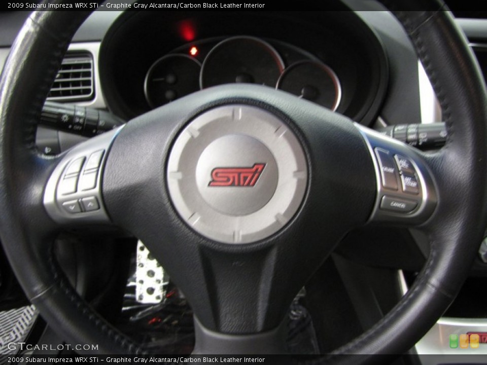 Graphite Gray Alcantara/Carbon Black Leather Interior Steering Wheel for the 2009 Subaru Impreza WRX STi #76467548