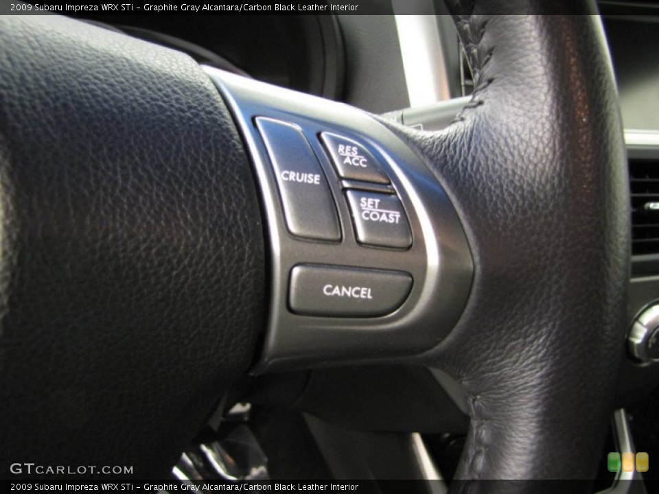 Graphite Gray Alcantara/Carbon Black Leather Interior Controls for the 2009 Subaru Impreza WRX STi #76467575