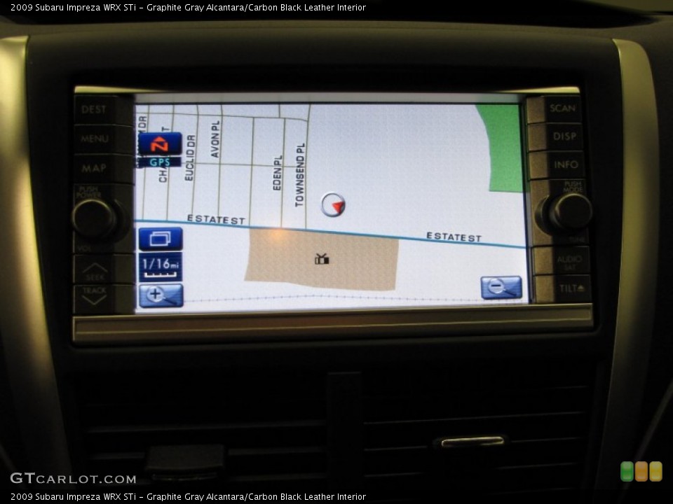 Graphite Gray Alcantara/Carbon Black Leather Interior Navigation for the 2009 Subaru Impreza WRX STi #76467686
