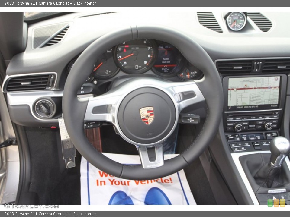 Black Interior Steering Wheel for the 2013 Porsche 911 Carrera Cabriolet #76470904