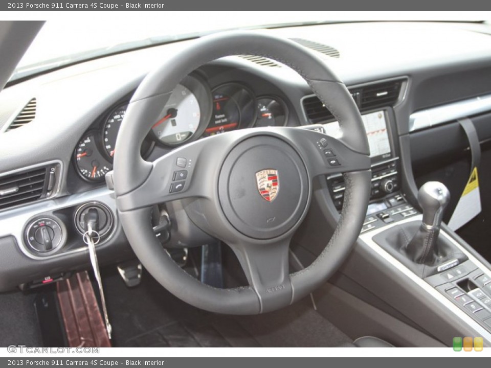 Black Interior Steering Wheel for the 2013 Porsche 911 Carrera 4S Coupe #76471808