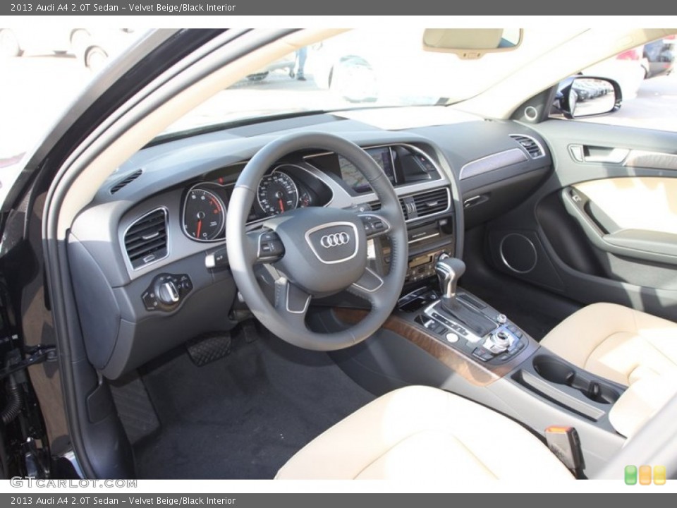 Velvet Beige/Black Interior Prime Interior for the 2013 Audi A4 2.0T Sedan #76472102