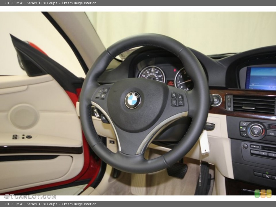 Cream Beige Interior Steering Wheel for the 2012 BMW 3 Series 328i Coupe #76472109