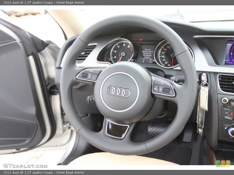 Velvet Beige Interior Steering Wheel for the 2013 Audi A5 2.0T quattro Coupe #76472624