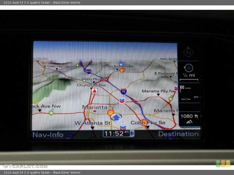 Black/Silver Interior Navigation for the 2010 Audi S4 3.0 quattro Sedan #76477119
