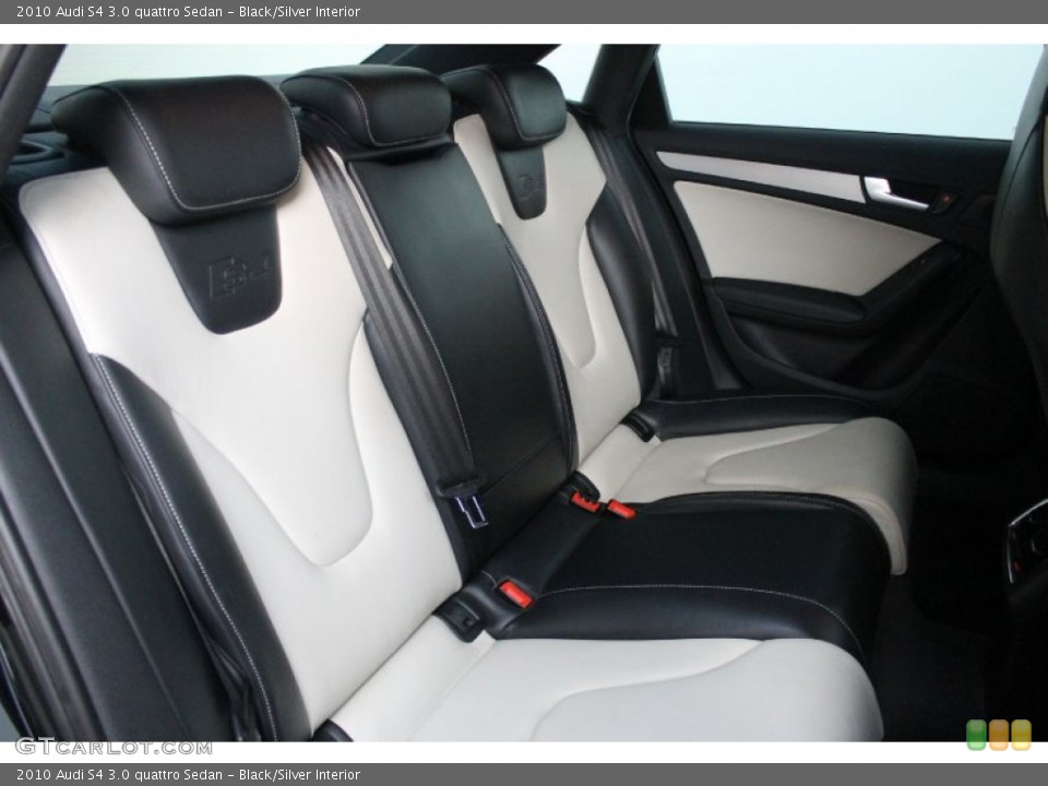 Black/Silver Interior Rear Seat for the 2010 Audi S4 3.0 quattro Sedan #76477183
