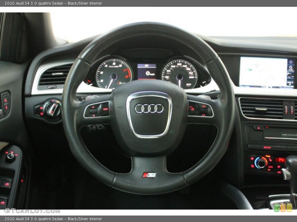 Black/Silver Interior Steering Wheel for the 2010 Audi S4 3.0 quattro Sedan #76477310