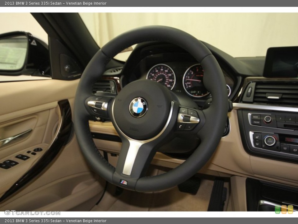 Venetian Beige Interior Steering Wheel for the 2013 BMW 3 Series 335i Sedan #76477400