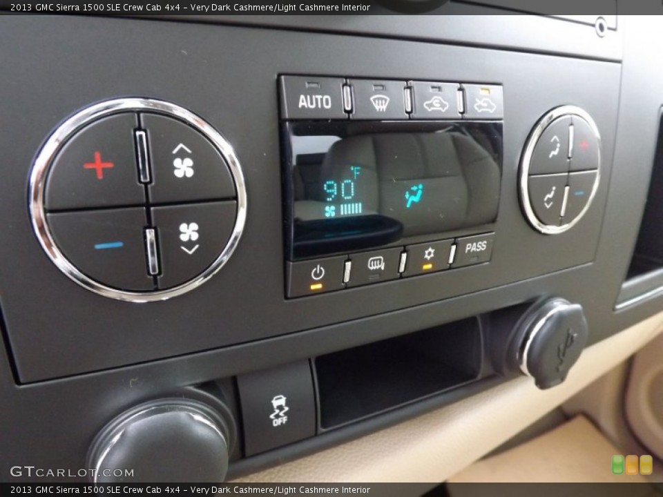 Very Dark Cashmere/Light Cashmere Interior Controls for the 2013 GMC Sierra 1500 SLE Crew Cab 4x4 #76486433