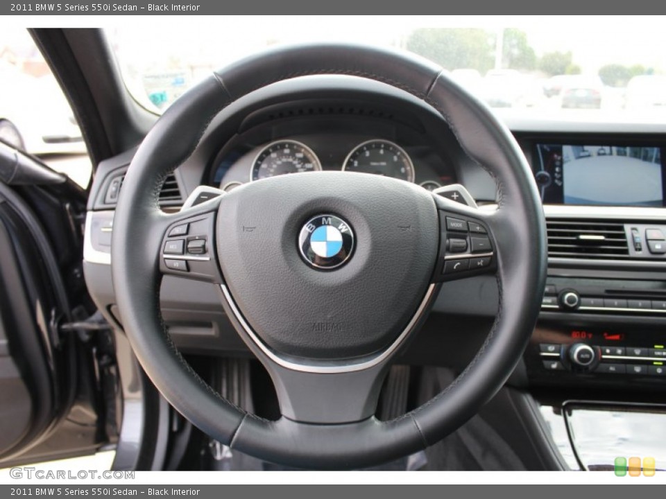 Black Interior Steering Wheel for the 2011 BMW 5 Series 550i Sedan #76489946