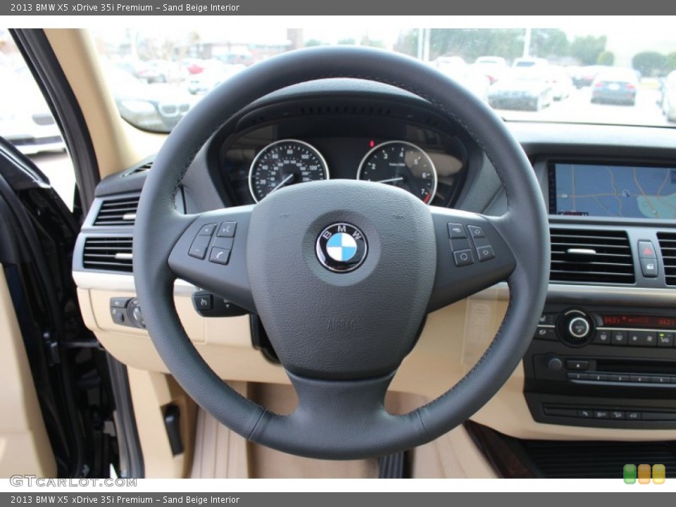 Sand Beige Interior Steering Wheel for the 2013 BMW X5 xDrive 35i Premium #76491395