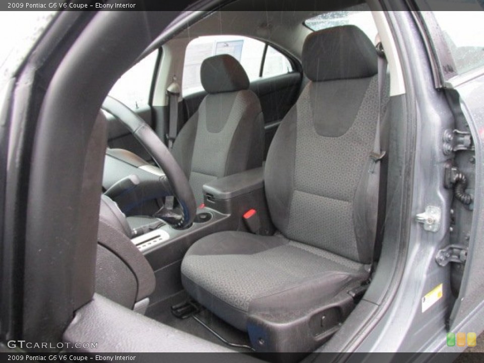 Ebony Interior Front Seat for the 2009 Pontiac G6 V6 Coupe #76493780