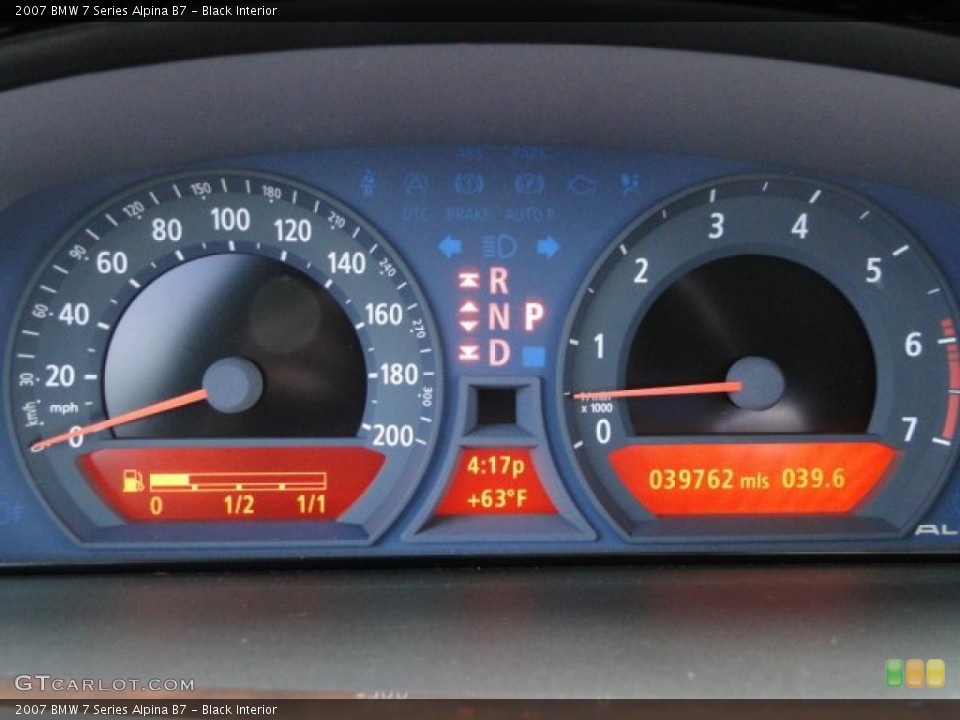 Black Interior Gauges for the 2007 BMW 7 Series Alpina B7 #76501454