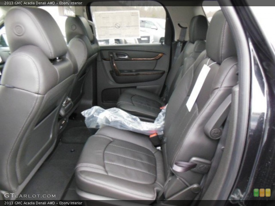 Ebony Interior Rear Seat for the 2013 GMC Acadia Denali AWD #76505711