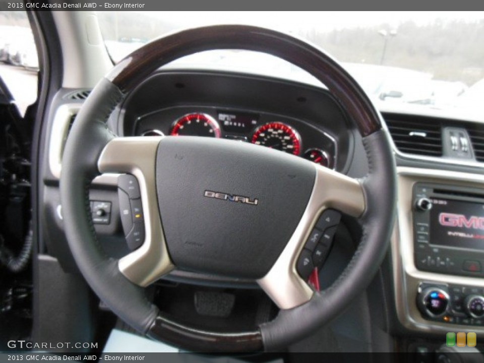 Ebony Interior Steering Wheel for the 2013 GMC Acadia Denali AWD #76505795
