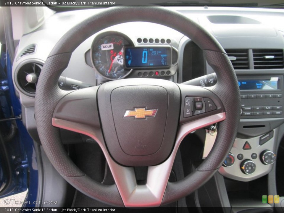 Jet Black/Dark Titanium Interior Steering Wheel for the 2013 Chevrolet Sonic LS Sedan #76507708