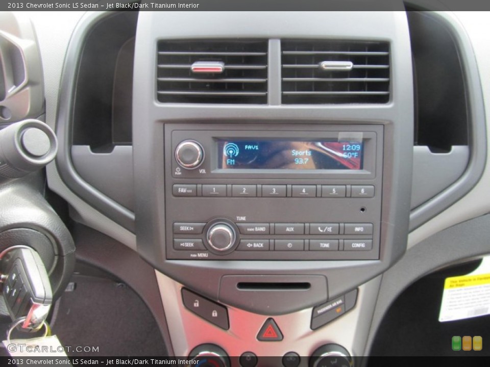 Jet Black/Dark Titanium Interior Controls for the 2013 Chevrolet Sonic LS Sedan #76507733