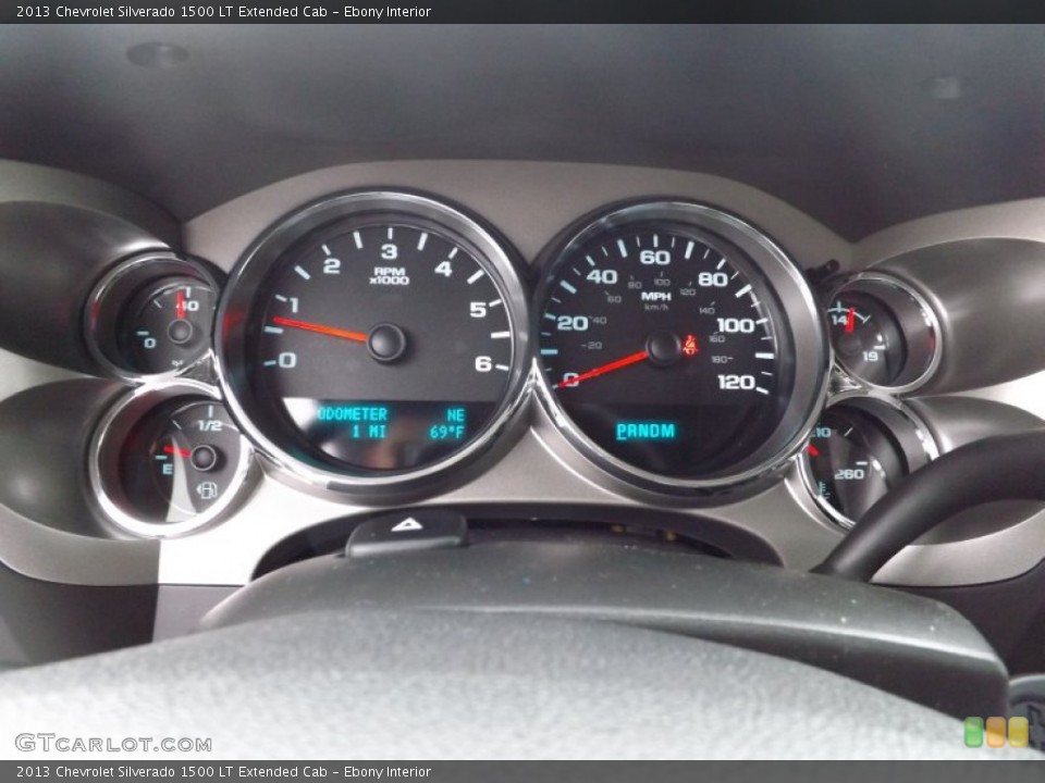 Ebony Interior Gauges for the 2013 Chevrolet Silverado 1500 LT Extended Cab #76508641