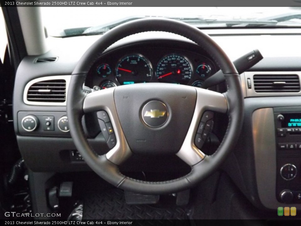 Ebony Interior Steering Wheel for the 2013 Chevrolet Silverado 2500HD LTZ Crew Cab 4x4 #76510180