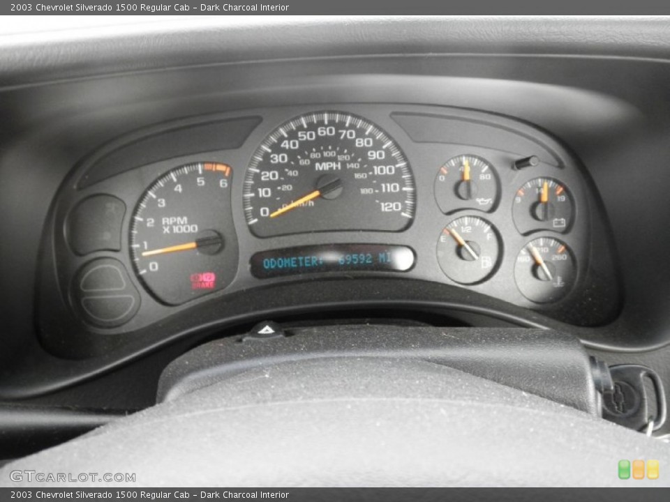 Dark Charcoal Interior Gauges for the 2003 Chevrolet Silverado 1500 Regular Cab #76510249
