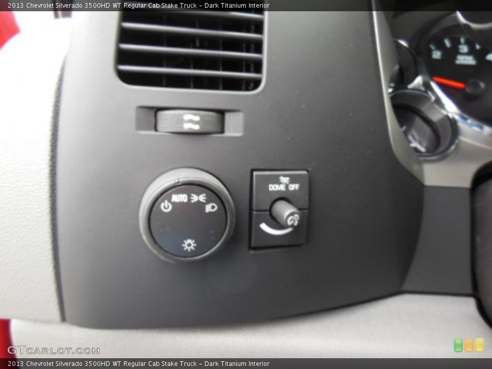 Dark Titanium Interior Controls for the 2013 Chevrolet Silverado 3500HD WT Regular Cab Stake Truck #76513970