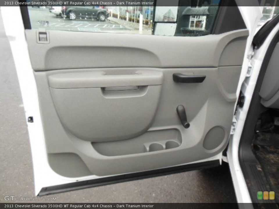 Dark Titanium Interior Door Panel for the 2013 Chevrolet Silverado 3500HD WT Regular Cab 4x4 Chassis #76515389