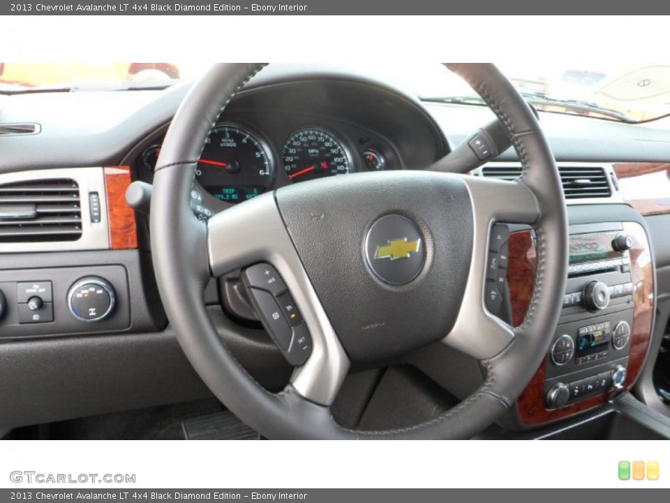 Ebony Interior Steering Wheel for the 2013 Chevrolet Avalanche LT 4x4 Black Diamond Edition #76524944