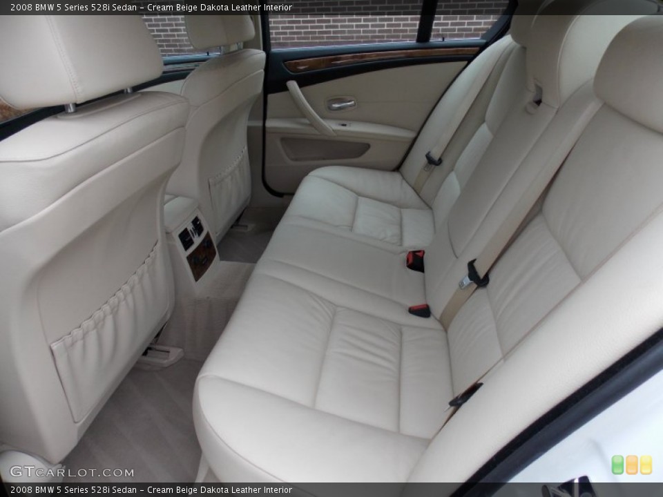 Cream Beige Dakota Leather Interior Rear Seat for the 2008 BMW 5 Series 528i Sedan #76524966
