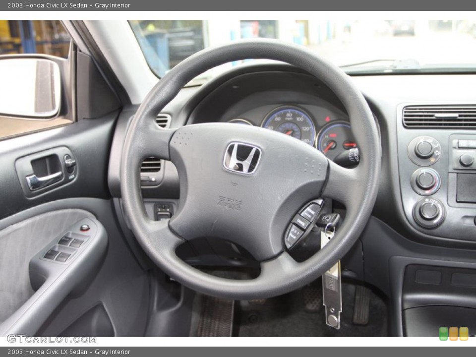 Gray Interior Steering Wheel for the 2003 Honda Civic LX Sedan #76527524