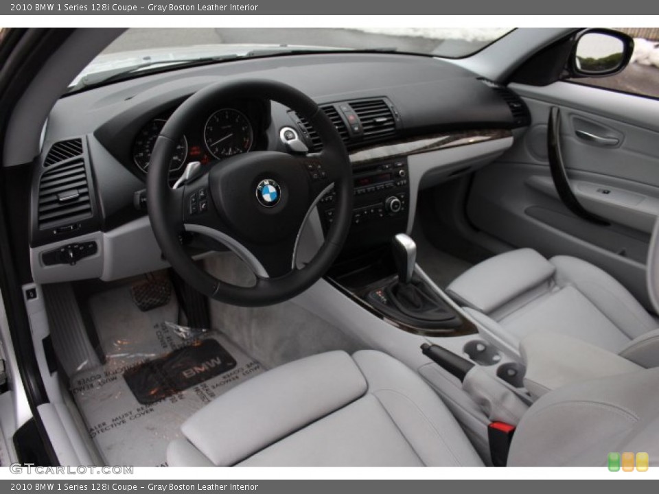 Gray Boston Leather Interior Prime Interior for the 2010 BMW 1 Series 128i Coupe #76530608