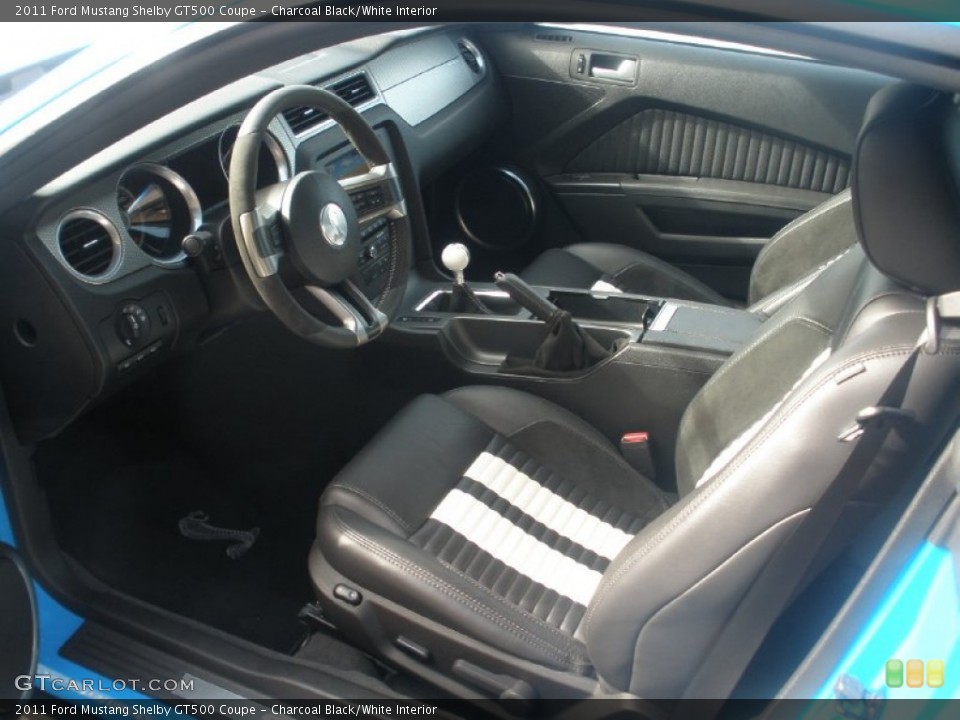 Charcoal Black/White Interior Prime Interior for the 2011 Ford Mustang Shelby GT500 Coupe #76530884