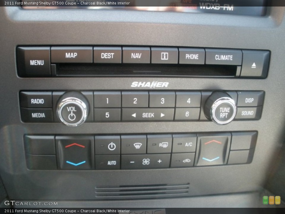 Charcoal Black/White Interior Controls for the 2011 Ford Mustang Shelby GT500 Coupe #76531362