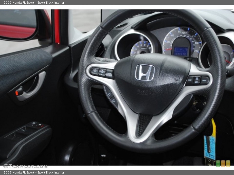 Sport Black Interior Steering Wheel for the 2009 Honda Fit Sport #76537398