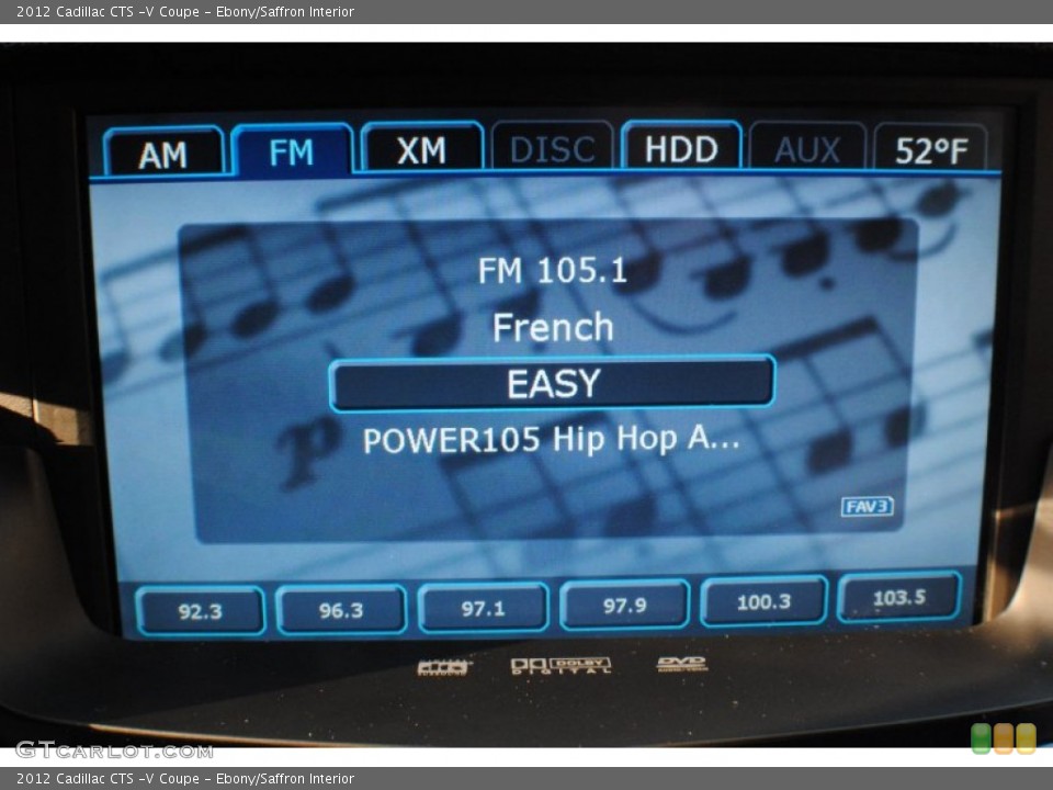 Ebony/Saffron Interior Audio System for the 2012 Cadillac CTS -V Coupe #76542545