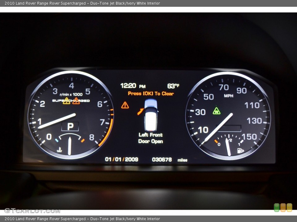 Duo-Tone Jet Black/Ivory White Interior Gauges for the 2010 Land Rover Range Rover Supercharged #76545008