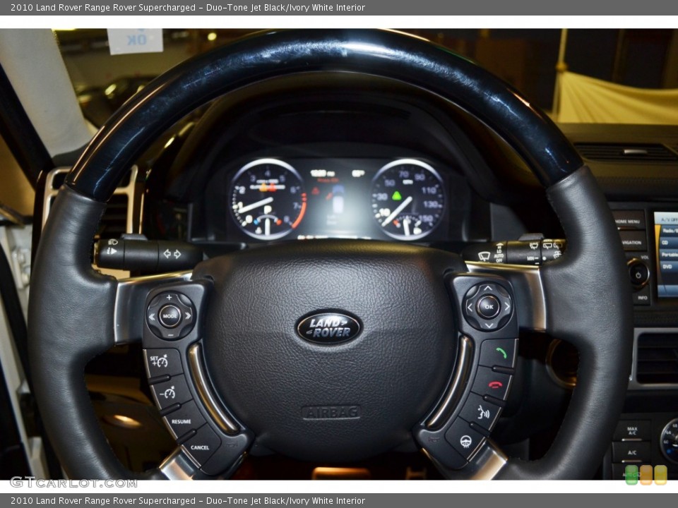 Duo-Tone Jet Black/Ivory White Interior Steering Wheel for the 2010 Land Rover Range Rover Supercharged #76545059