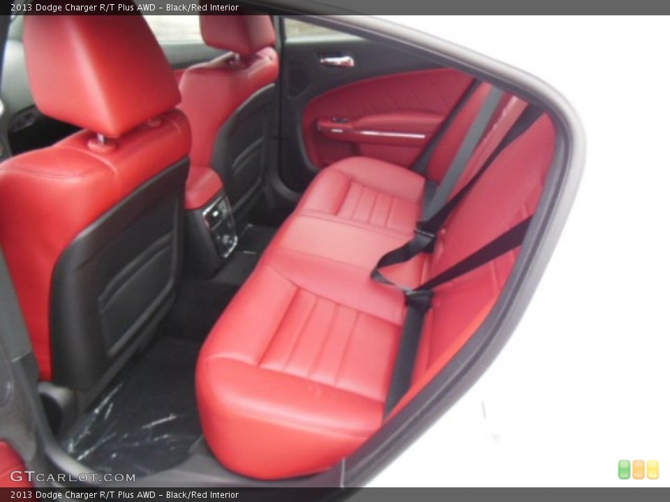 Black/Red Interior Rear Seat for the 2013 Dodge Charger R/T Plus AWD #76548933