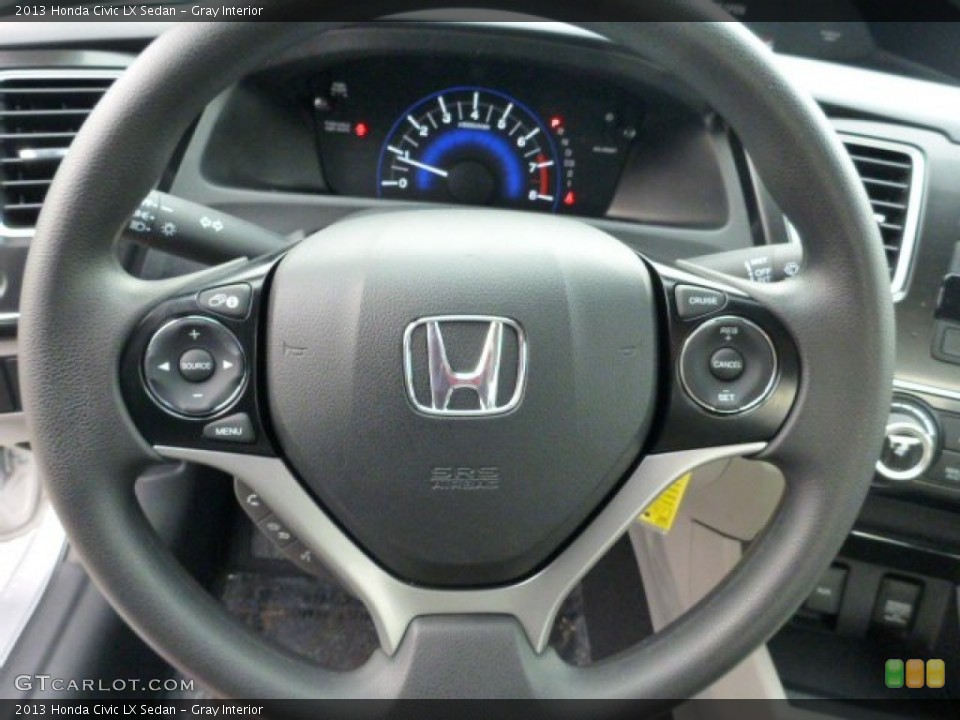 Gray Interior Steering Wheel for the 2013 Honda Civic LX Sedan #76554266