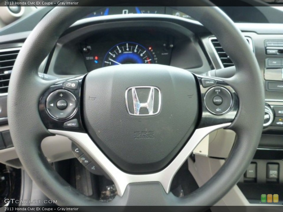 Gray Interior Steering Wheel for the 2013 Honda Civic EX Coupe #76557047