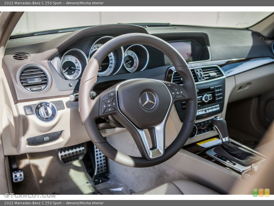 Almond/Mocha Interior Steering Wheel for the 2013 Mercedes-Benz C 250 Sport #76557515