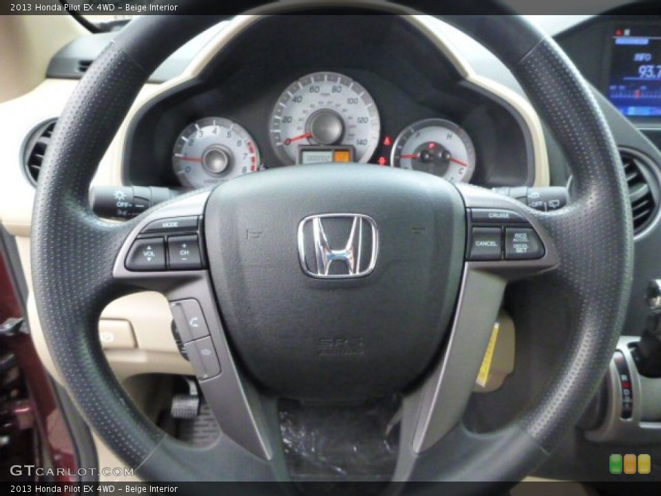 Beige Interior Steering Wheel for the 2013 Honda Pilot EX 4WD #76557526